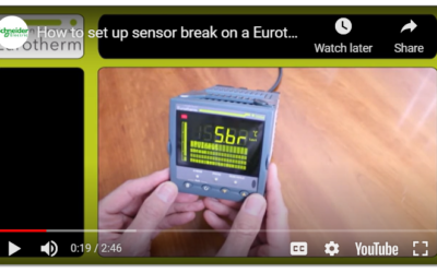How to set up sensor break on a Eurotherm 3504 controller