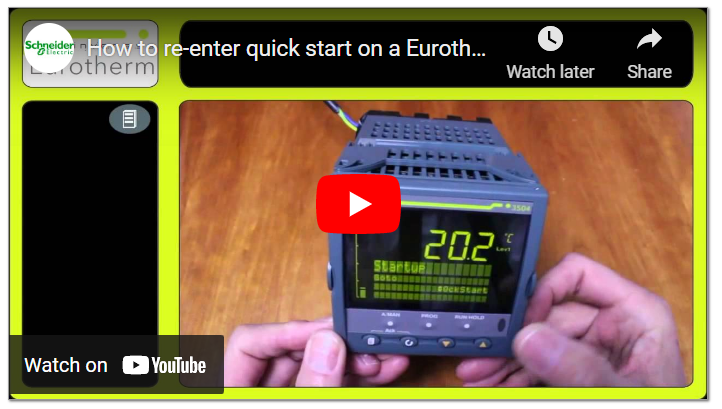 How to re-enter quick start on a Eurotherm 3504 controller