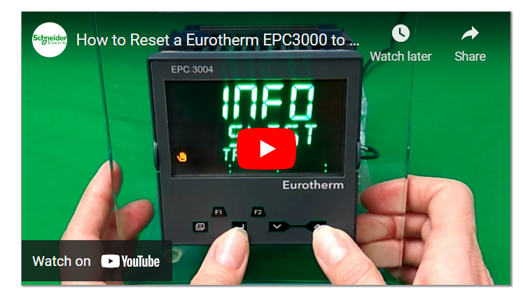 How to Reset a Eurotherm EPC3000 to enter a new Quick Code