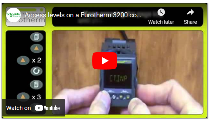 Access Levels on a Eurotherm 3200 Controller