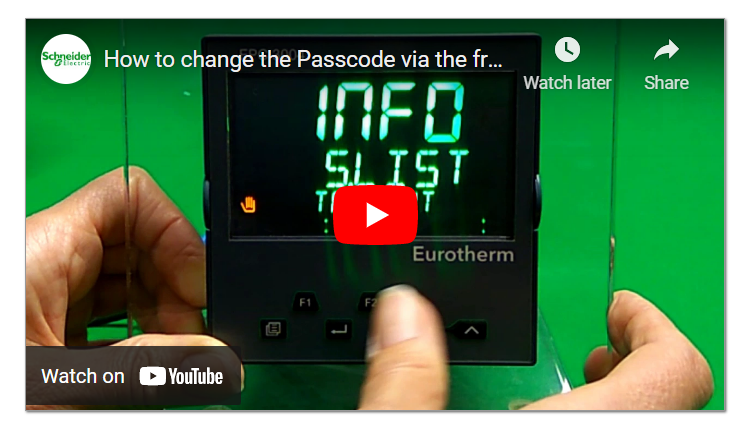 How to: Change the Passcode via the front panel of a Eurotherm EPC3000