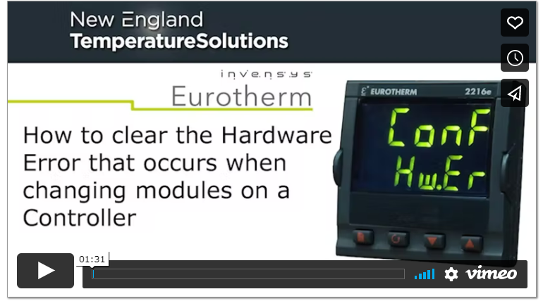 Clearing a Hardware Error caused by changing modules on a Eurotherm Temperature Controller