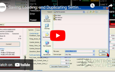 Saving, Loading, and Duplicating Settings – FUSION SCR Power Controller