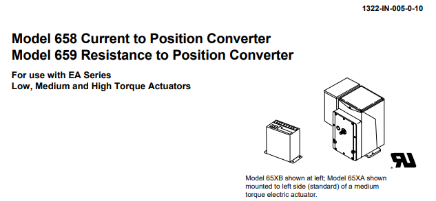 Eurotherm 658a and 659 Current to Position Converter Manual