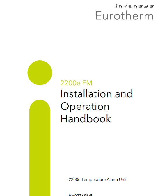 Eurotherm 2200e FM Series Temperature Alarm Unit Manual