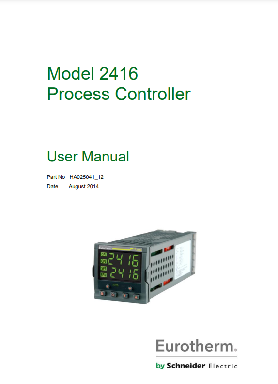 Eurotherm 2416 Series Temperature Controller / Programmer Manual